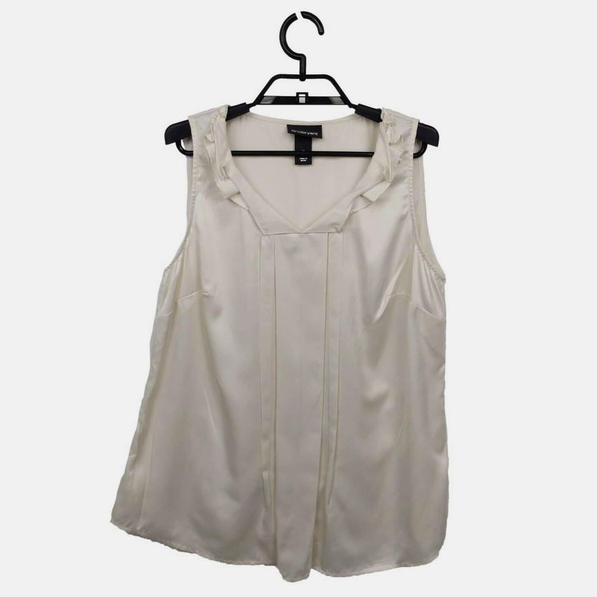 Lane Bryant Women's Sz 14 Cream Taupe Sheen Sleeveless Blouse Top