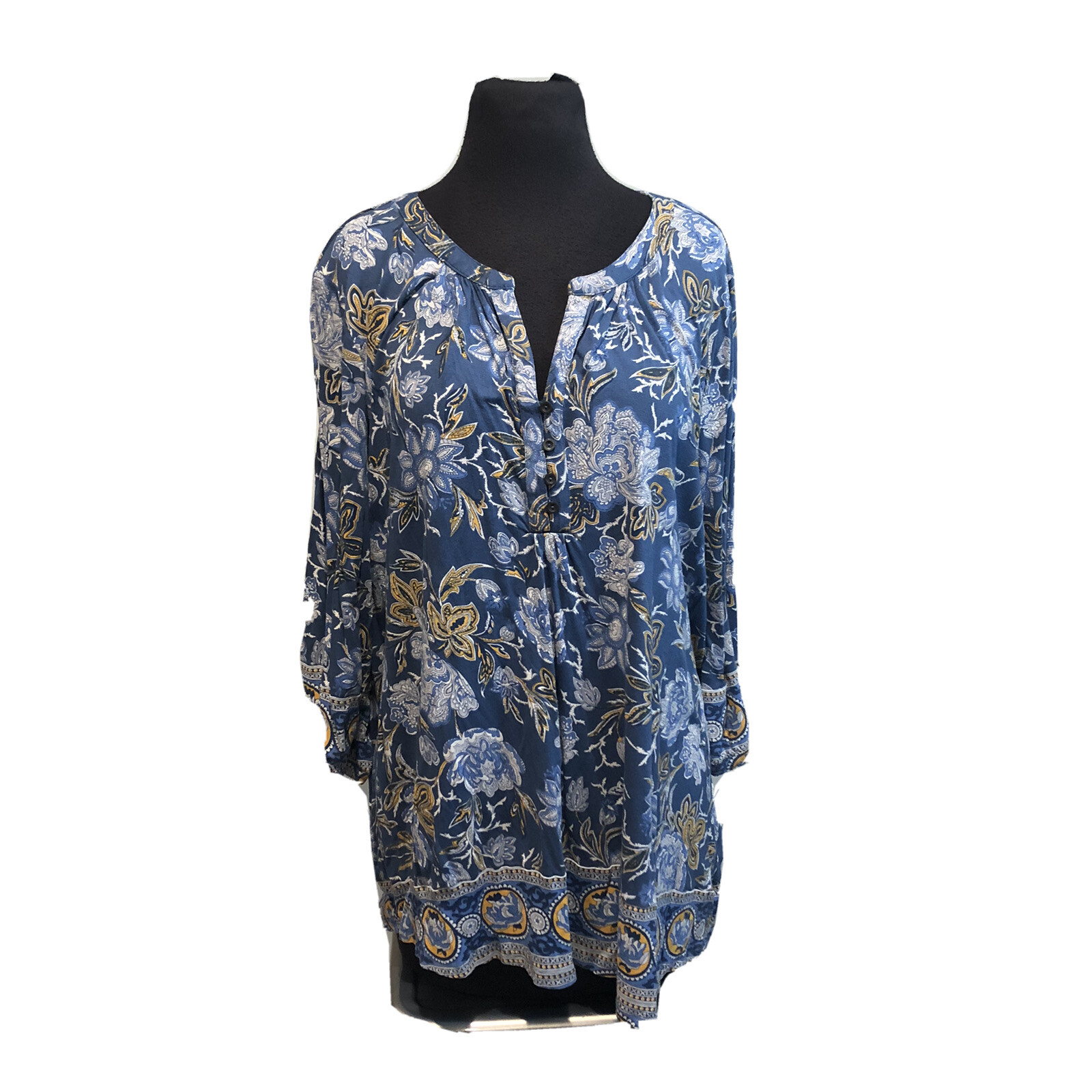 lucky brand blue floral top