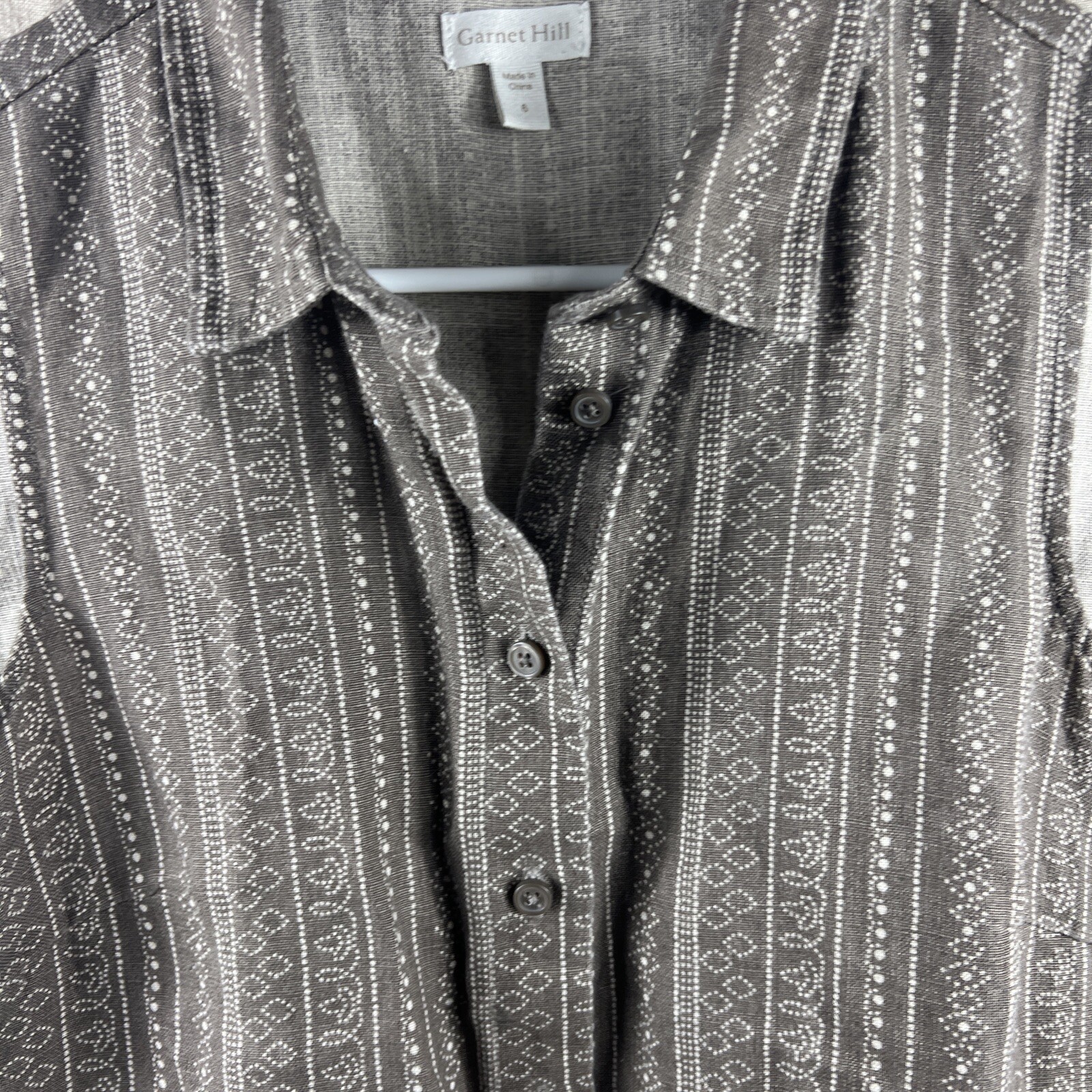 Garnet Hill Women's Brown Patterned Button Up Col… - image 7