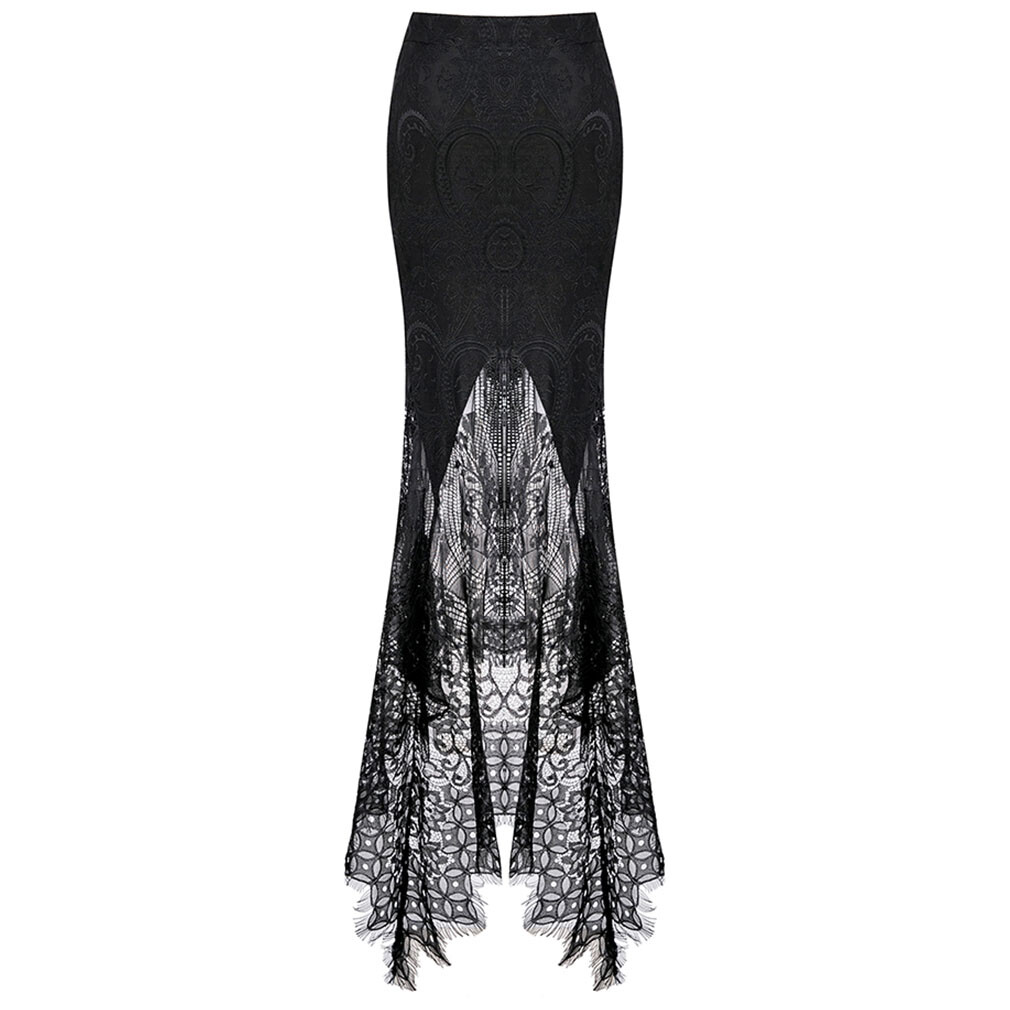 Damen Vintage Steampunk Rock – Viktorianischer Bodycon-Maxirock Mit Fischschwanz