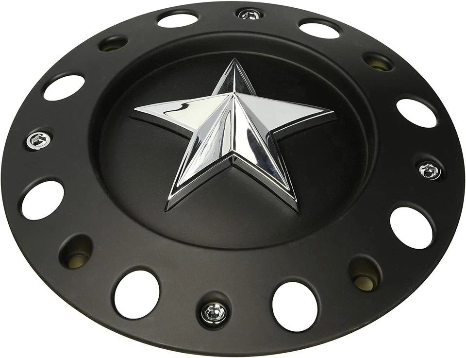 4x New Rockstar KMC XD Series TALL Wheel Center Caps Matte Black 5/6/8Lug XD775 - Image 3 of 4