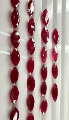 Natural Fine Ruby Marquise 11x5 to 15x7 mm 66.31ct TW 31 pcs Loose Gemstone #65