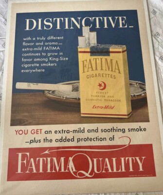 1952 Print Ad DISTINCTIVE FATIMA EXTRA MILD CIGARETTES LIGGETT & MYERS TOBACCO