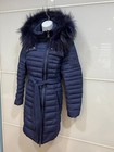 Miss Sun Very Warm Hooded Belted Puffer Blue Coat  Zip Down Pockets Size S-M — photo 1