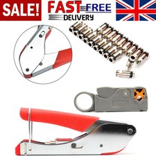 F-Type Compression Stripper Tool Coaxial Crimping Crimper+20 RG6 RG59 Connectors