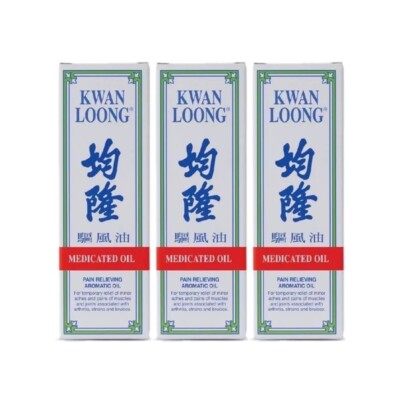 3 X Kwan Loong Medicated Oil 57ml with Menthol & Eucalyptus Oil Free Shipping