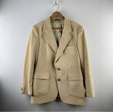 Vintage l L Classic Corduroy Single Breasted Suede Elbow Patch Blazer Sport Coat