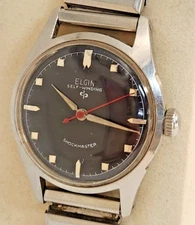 Elgin Self-Winding Shockmaster Stainless Steel Wristwatch