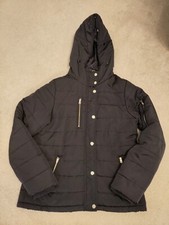 Size 10 Golddigga Black Jacket With Hood - Worn