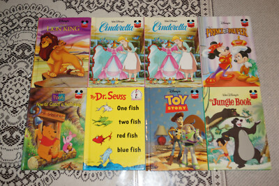 Disney Wonderful World of Reading Grolier Hardcover 8 Books Cinderella Dr. Seuss