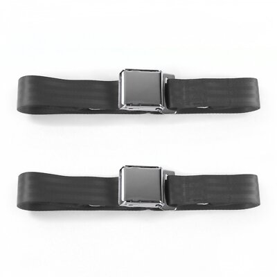 AMC AMX 1967 - 1974 Airplane 2pt Charcoal Lap Bucket Seat Belt Kit - 2 Belts