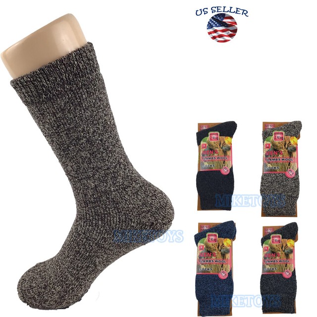 3 Pairs For Mens Heavy Duty Merino Lambs Wool Winter Thermal Socks Size