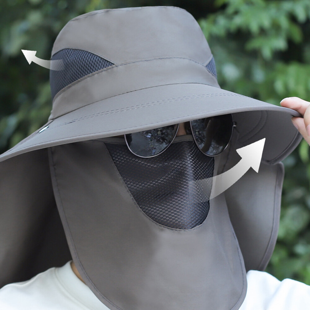 APL Cappello Visiera Unisex Collare Protezione UV Ampia Tesa Outdoor Maschera Estivo 18 18