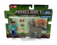 Mattel Minecraft Action Figures  Accessories 2-Pack, Steve  Donkey-NEW/OTHER