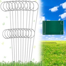 10 PCS 28 Inch Heavy Duty Sign Holder Pigtail Stakes Galvanized Spring Steel