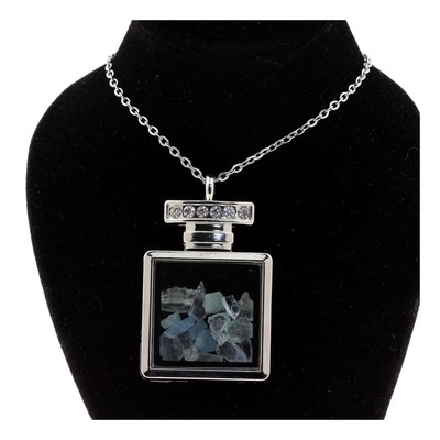 Minerals And Precious Stones. Raw Aquamarine Necklace. Bottle Model.