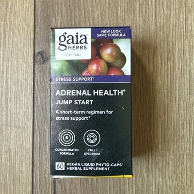 Gaia Herbs Adrenal Health Jump Start 60 Count Herbal Supplement Energy 05/2026