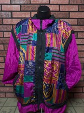 Vintage Westbound Sport Windbreaker Womens XL Colorblock Padded Shoulders 80s
