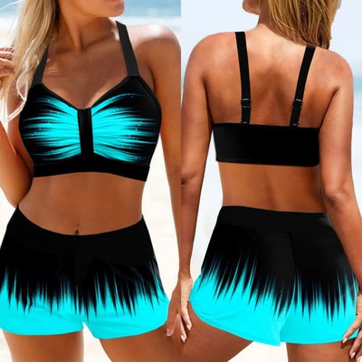 Damen Bikini High Waist Sexy Rückenfrei Schnell Trocknend