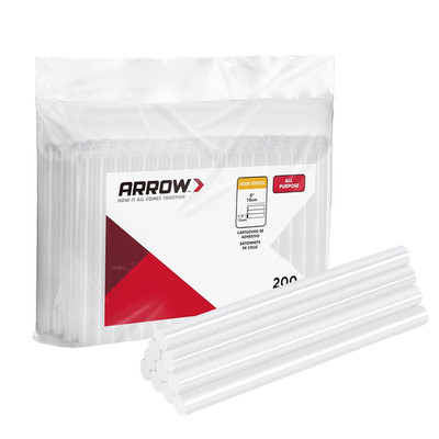 Arrow Mini Hot Glue Sticks, 200 Pack Clear Glue Gun Sticks, 4'' and 5/16'' Diamet