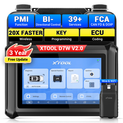 XTOOL D7W V2.0 Wifi Scanner Auto Full Diagnostic Tool 39+ Services ECU Coding