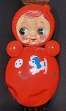 VINTAGE 1950s-60s JAPANESE CELLULOID ROLY-POLY DOLL SOVIET-STYLE NEVALYASHKA