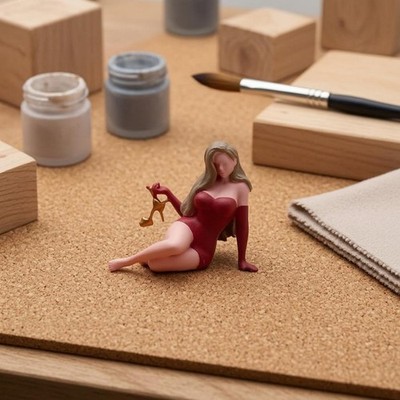 Frauenfigur stabile Miniaturfigur handbemalt für Miniaturszene
