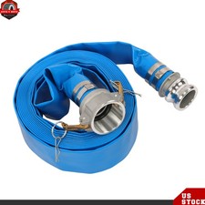 2"x 25FT Irrigation Discharge Hose Reinforced Flat Pool Hose for Swimming Pool