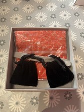 Cacharel gift set includes smart 100% wool red scarf, mirror & handbag clip new