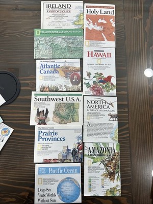 National Geographic Map Insert Supplement Lot Of 10 Random Pick 1980s-1990s