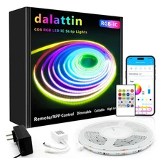dalattin Smart RGB COB LED IC Strip Lights, 576 LEDs/m Addressable High Densi...