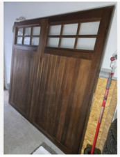 Oak Glazed Garage Door And Frame with electric motor