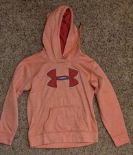 Under Armour Hoodie Womens Small Peach Cold Gear Pullover Sweatshirt Coral