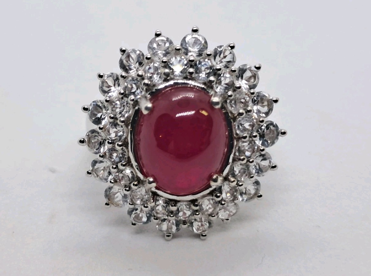 Large Red Ruby Chuck Clemency STS Solid 925 Sterl… - image 1
