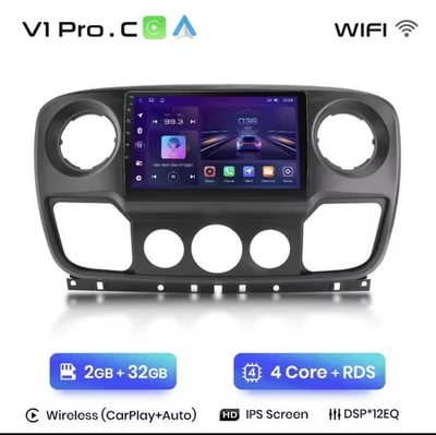 Autoradio Android Pour Renault Master 3 Nissan NV400 Opel Movano 2G+32GB CarPlay - Photo 1/4