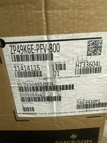 Copeland ZP49K6E-PFV-800 Scroll Compressor – R410A 208/230V 1-Phase 49,400 BTU