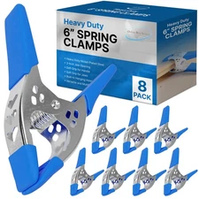 Lot of 8-6" inch Spring Clamp Large Super Heavy Duty Spring Metal Blue - 2.5 ...