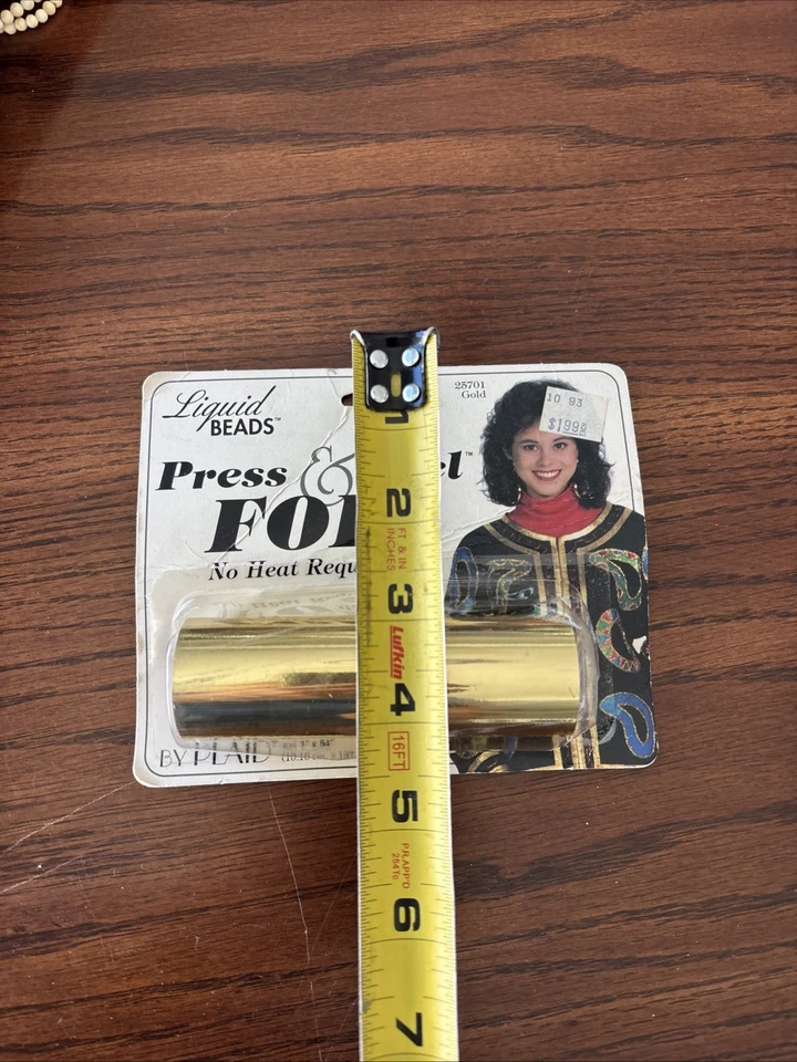 Vintage LIQUID BEADS Press & Peel Foil by Plaid Gold 1990's NOS 1993 - Image 3 of 4
