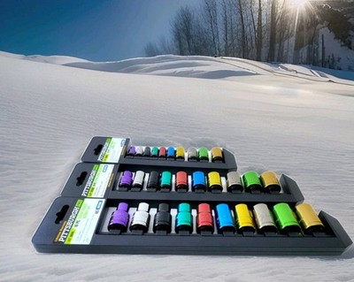 Pittsburgh Pro Combination Color Coded Socket Set 1/2'' ,1/4'' ,3/8'' .30pc