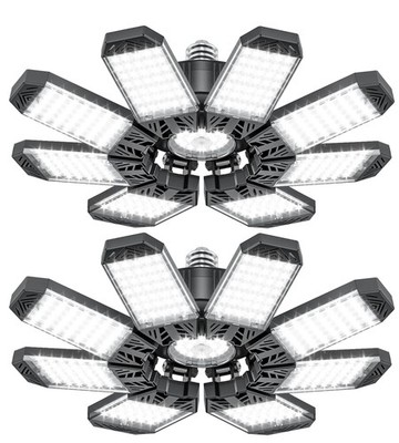 LED Garage Lights 2 Pack, 260W 26000LM Bright Light with 8+1 Deformable Panel...