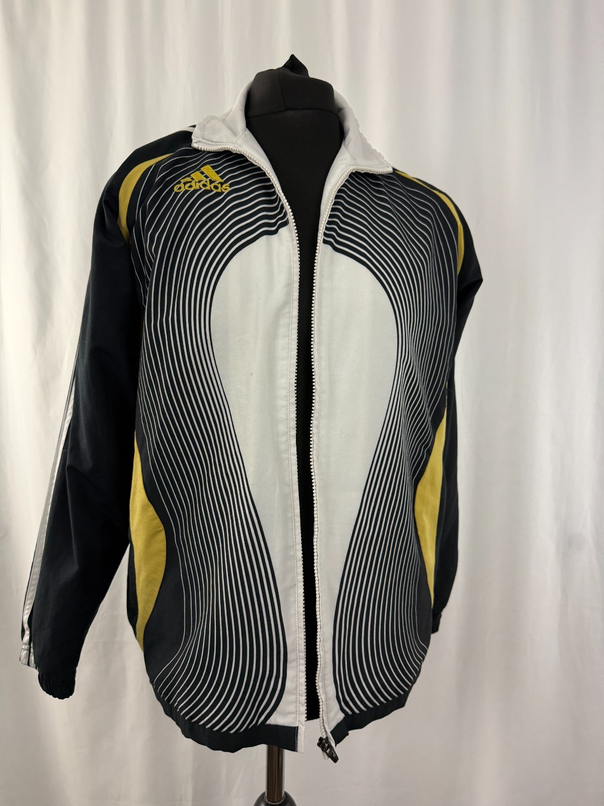 Adidas Mens Track Jacket Black White Yellow XL 46-48 in Philippines 2006 rare image 8