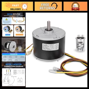 High-Efficiency 1/4 HP Condenser Fan Motor 208-230V 1100 RPM with Capacitor 48 F