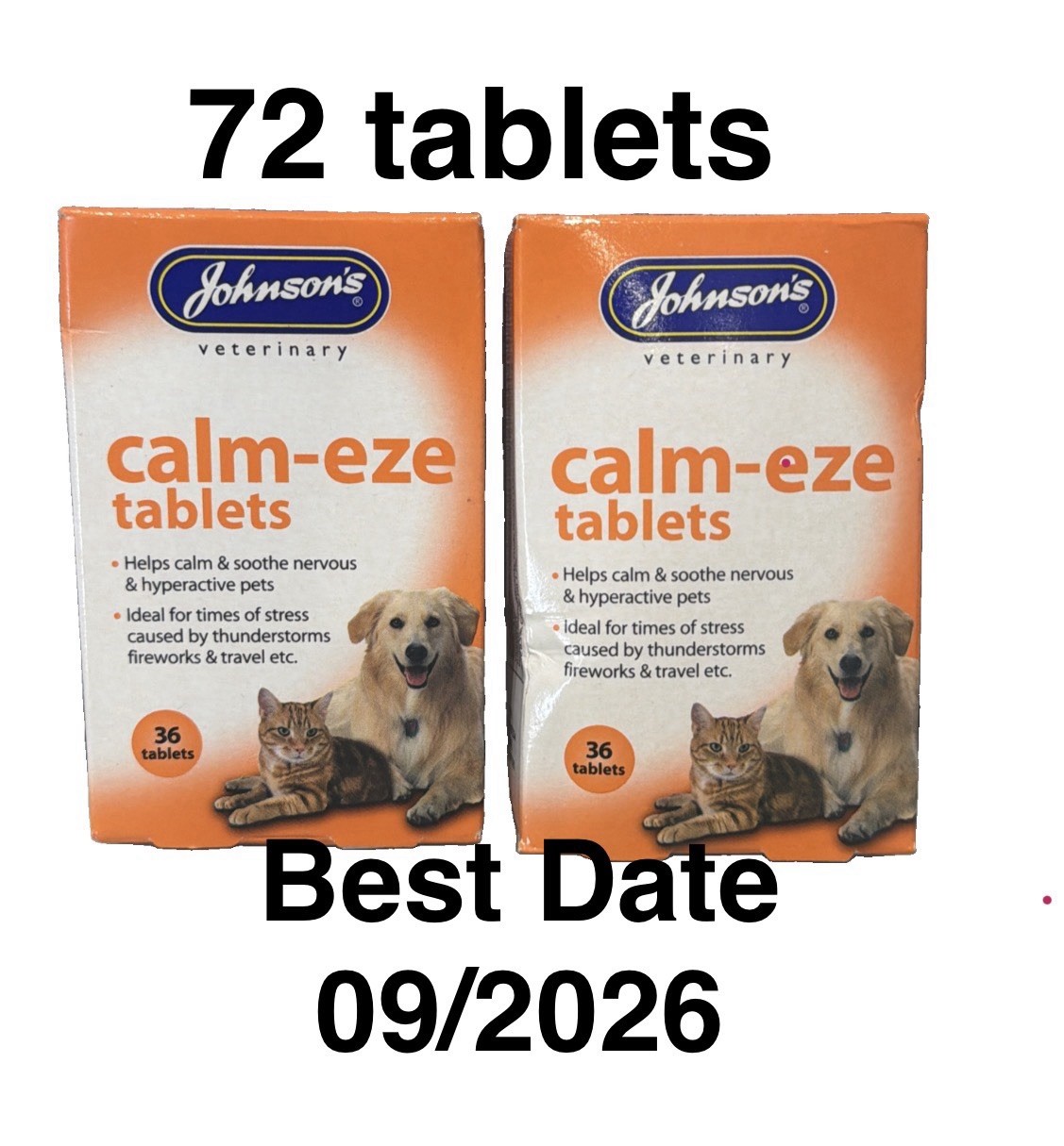 JOHNSONS CALM-EZE TABLETS FOR CATS AND DOGS ALL BREEDS - 36 TABLETS PACK - Image 9