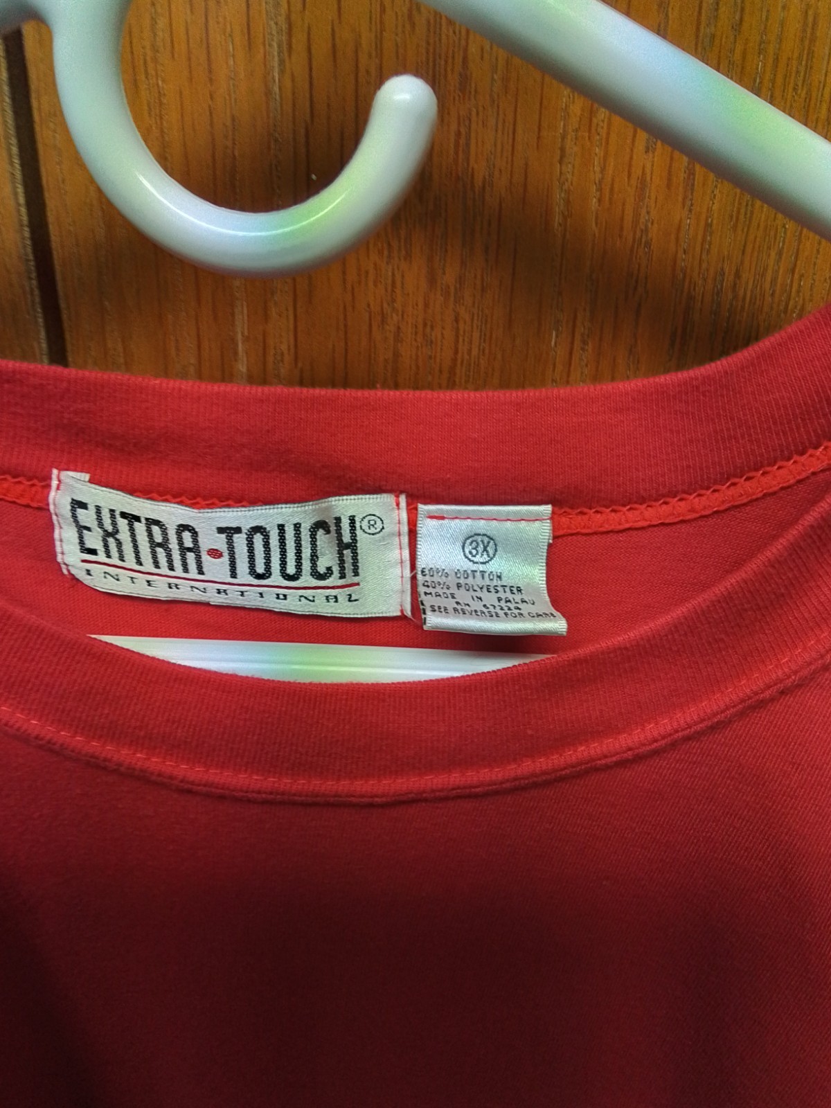 Extra Touch 3X  Top Red Pullover SS Poly Cotton B… - image 2