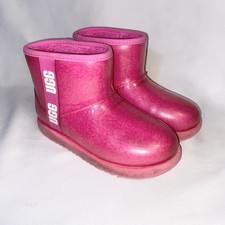 UGG CLASSIC II Glitter Rock Leopard Sachet Pink WATERPROOF ANKLE BOOT Sz 3 Kids