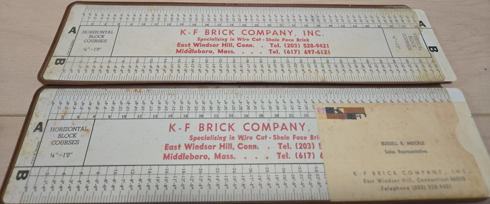Lot Of 2Concrete Block Wall Calculator Estimator Slide Rule K-F Brick Co.