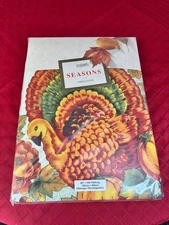 VTG Bardwil Harvest Gathering 60" x 120" Oblong Tablecloth Turkey Holiday Decor