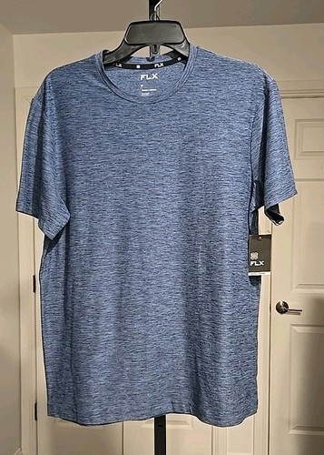 FLX Herren Gr. MLuxury Soft Wander T-Shirt Blau Meliert Poly/Elasthan. Neu