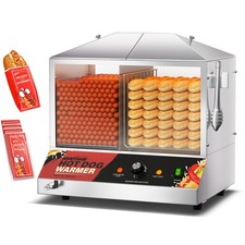 Commercial Hot Dog Steamer - 36L/38QT Electric Hot Dog Steamer and Bun Warmer...