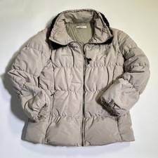 Prada Beige Puffer Jacket With Fur Trim Collar Vintage Y2K Down Coat Size 44